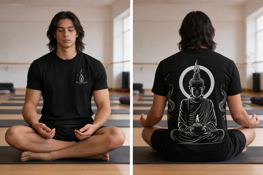 T-SHIRT / PLAYERA MEDITATION FLAME BLACK