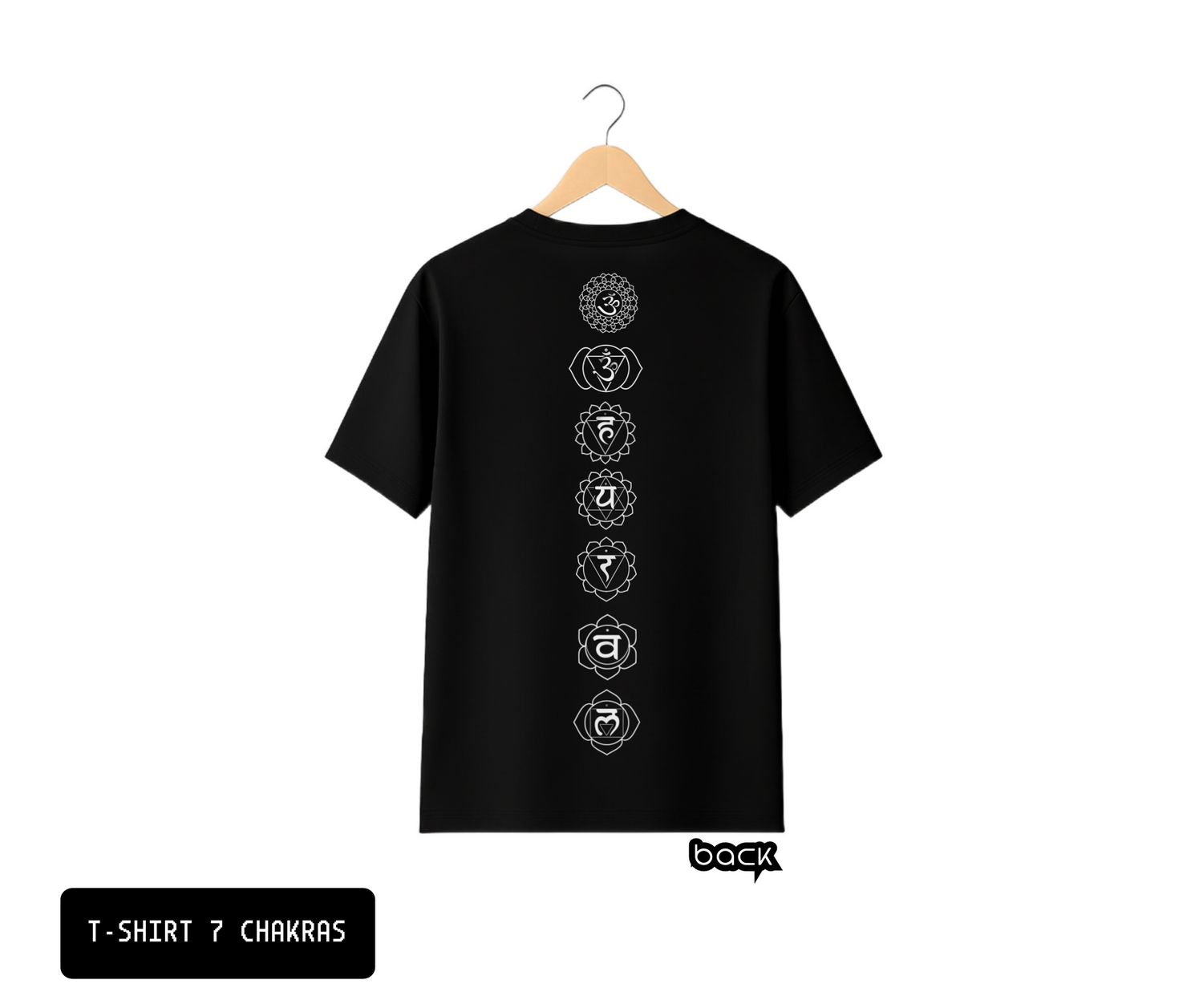 T-SHIRT / PLAYERA 7 CHAKRAS BLACK