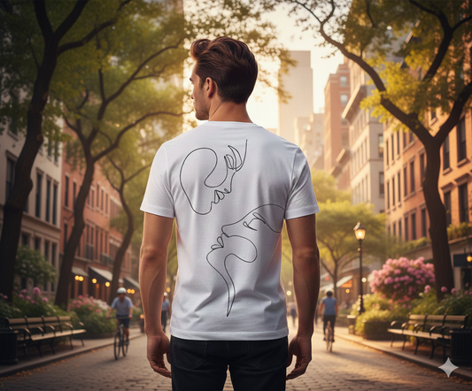 T-SHIRT / PLAYERA COUPLE LINE WHITE