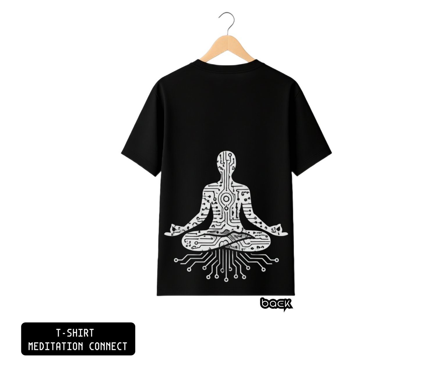 T-SHIRT / PLAYERA MEDITATION CONNECT BLACK