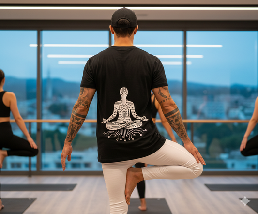 T-SHIRT / PLAYERA MEDITATION CONNECT BLACK