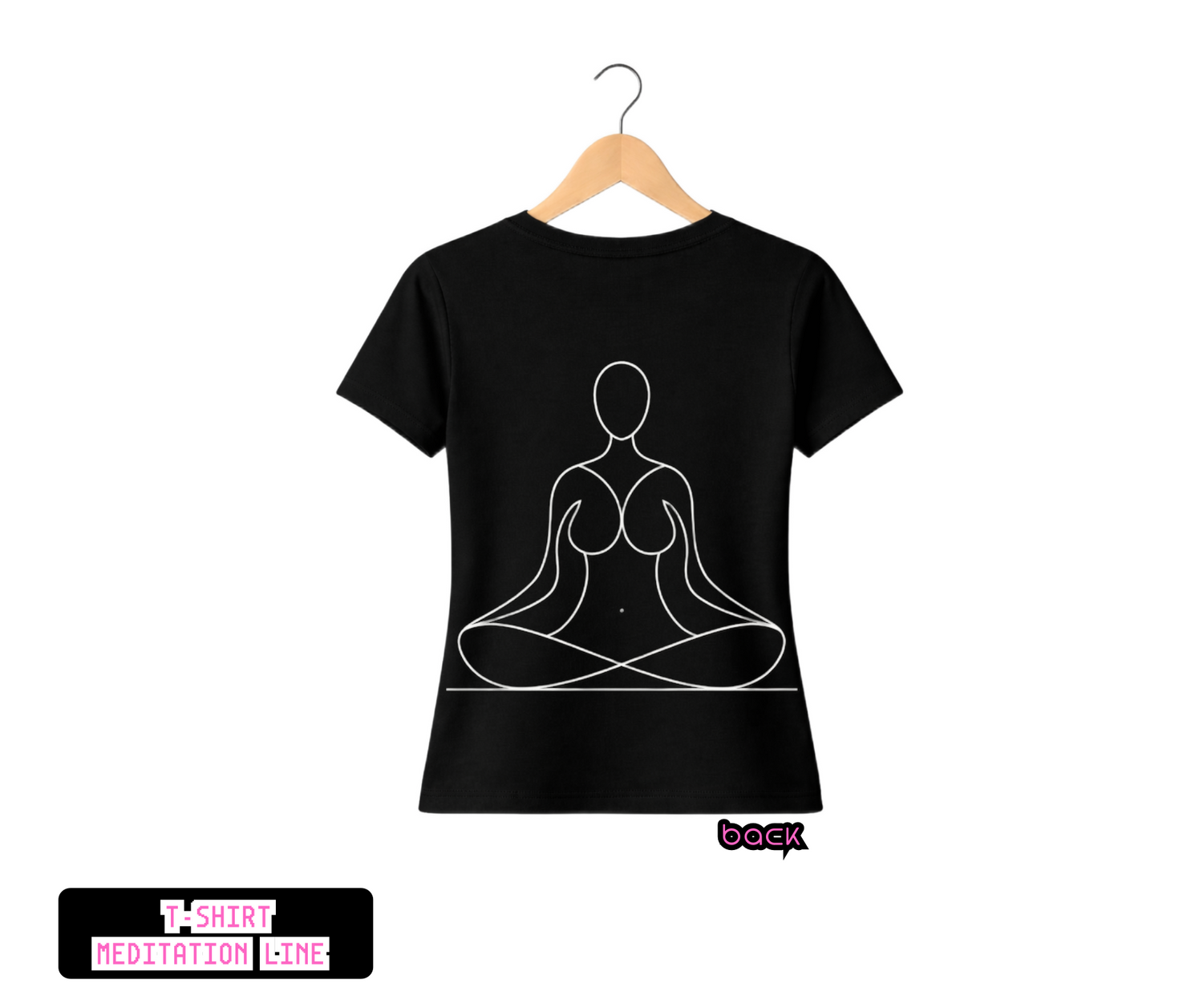 T-SHIRT / PLAYERA MEDITATION LINE BLACK