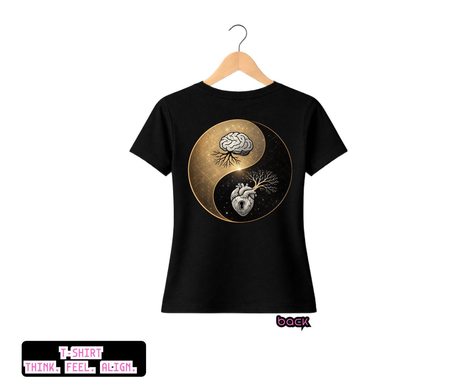 T-SHIRT / PLAYERA THINK. FEEL. ALIGN. BLACK