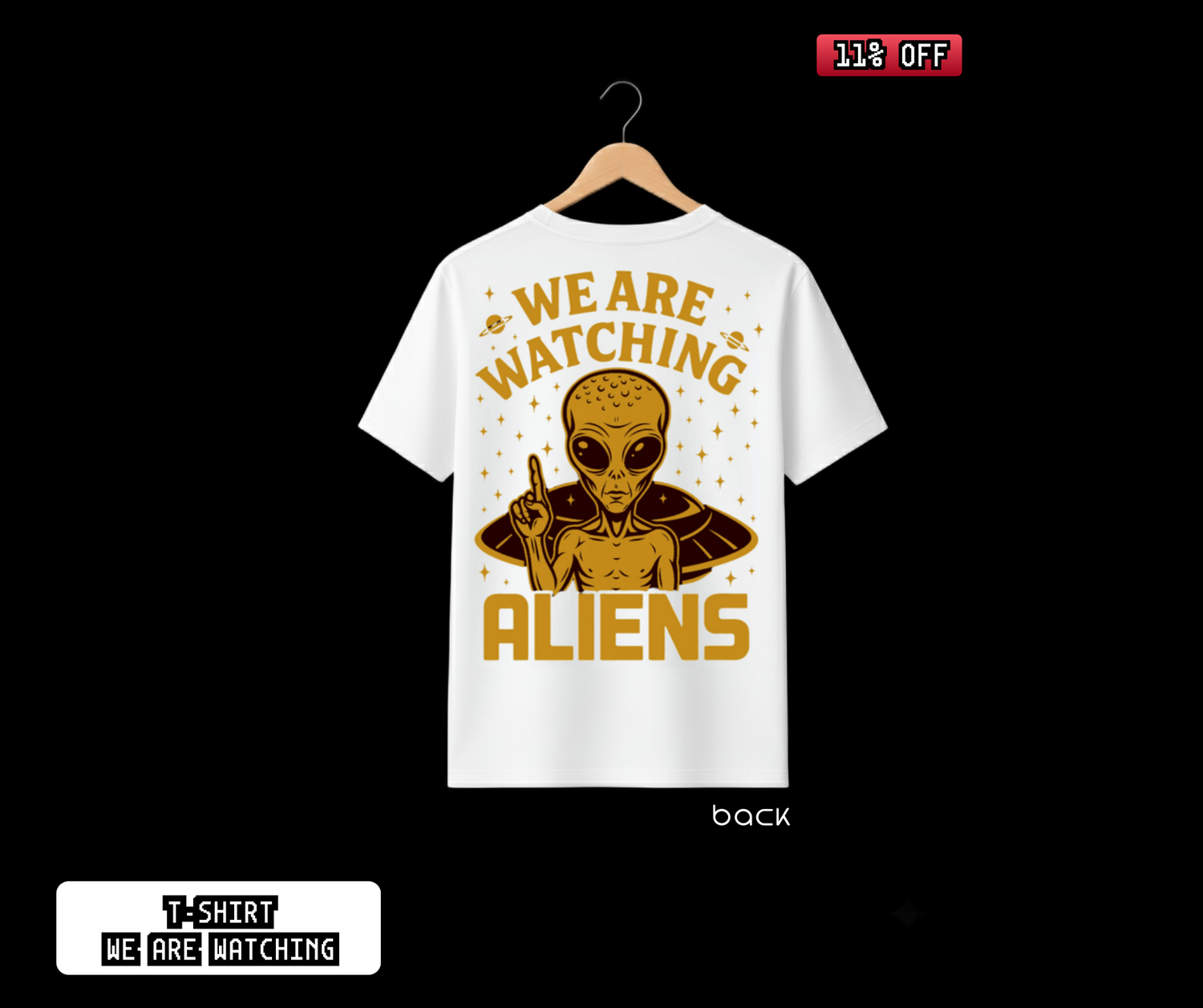 T-SHIRT / PLAYERA ALIEN IS WATCHING WHITE
