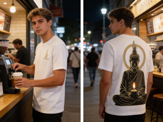 T-SHIRT / PLAYERA MEDITATION FLAME WHITE