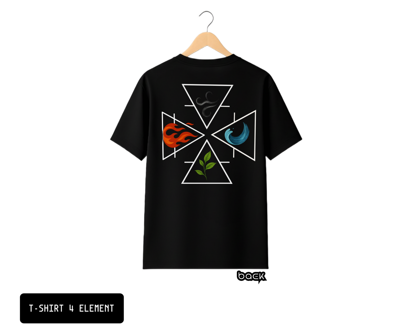 T-SHIRT / PLAYERA 4 ELEMENT COLOR BLACK