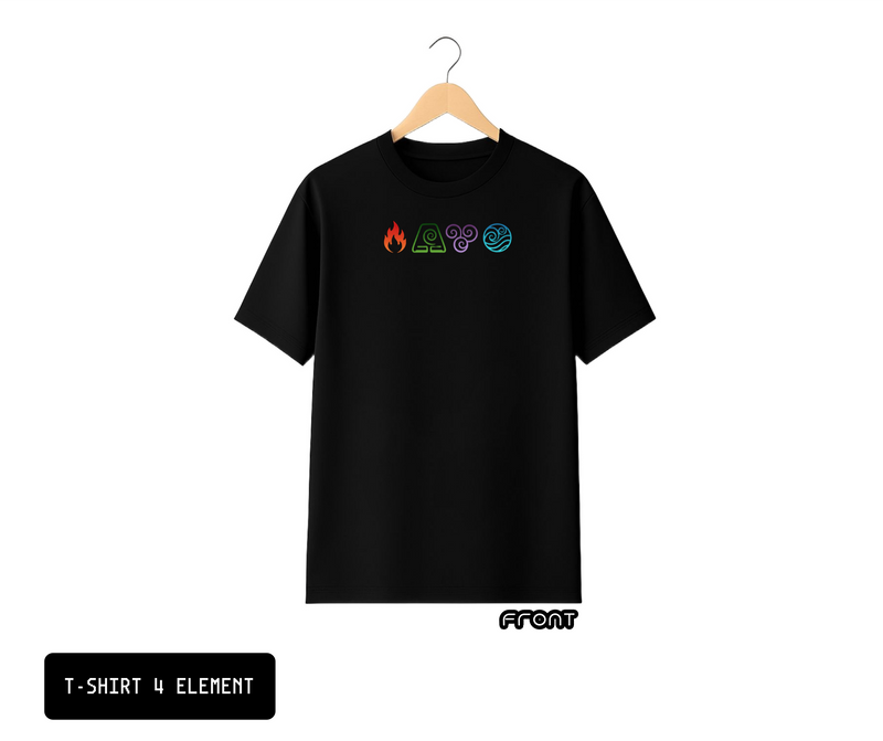 T-SHIRT / PLAYERA 4 ELEMENT FULL COLOR BLACK