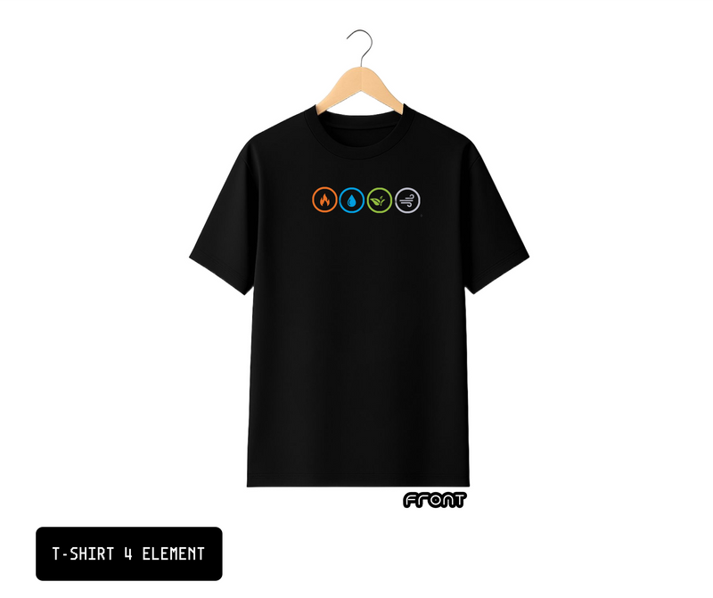 T-SHIRT / PLAYERA 4 ELEMENT COLOR BLACK