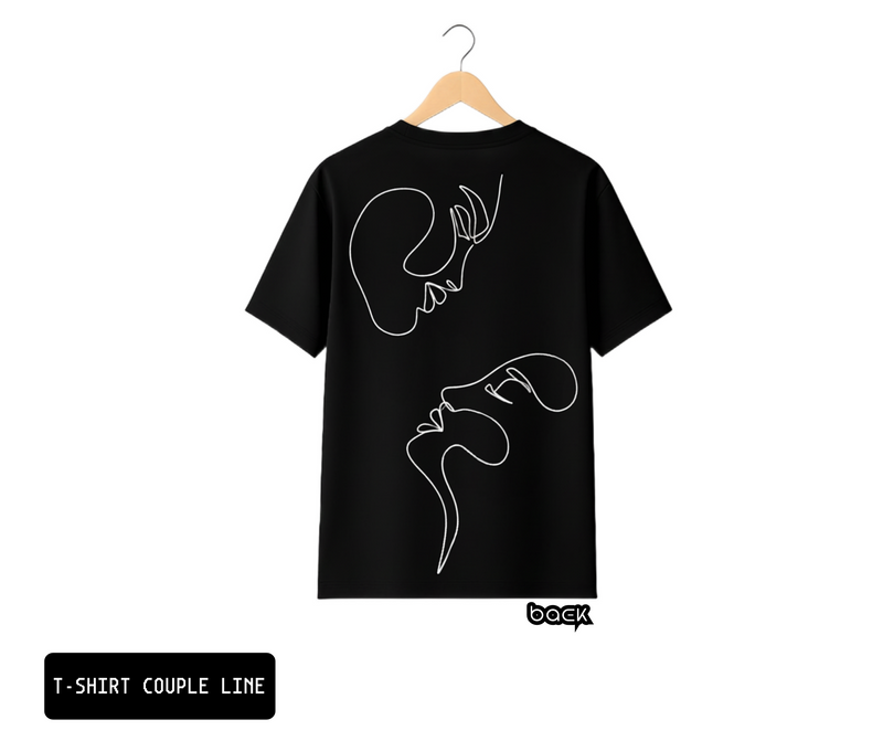 T-SHIRT / PLAYERA COUPLE LINE BLACK