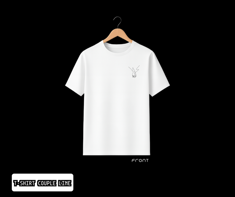 T-SHIRT / PLAYERA COUPLE LINE WHITE
