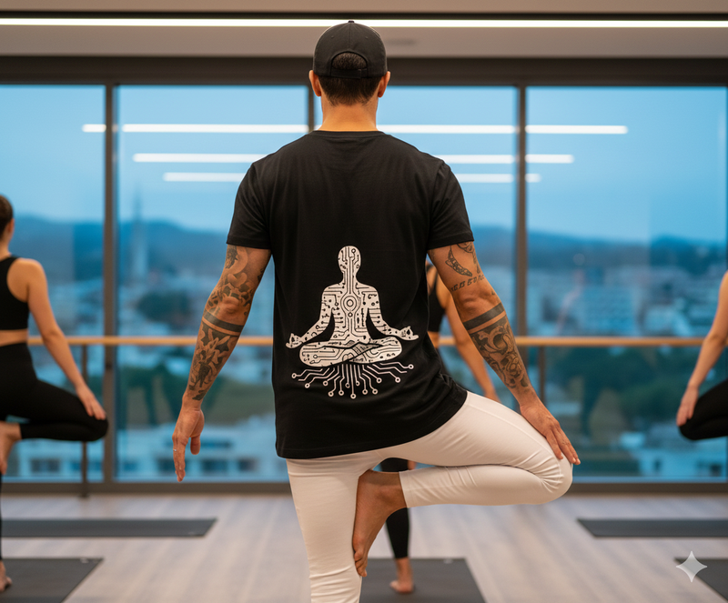 T-SHIRT / PLAYERA MEDITATION CONNECT BLACK