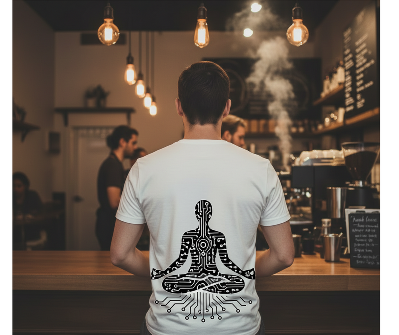 T-SHIRT / PLAYERA MEDITATION CONNECT WHITE