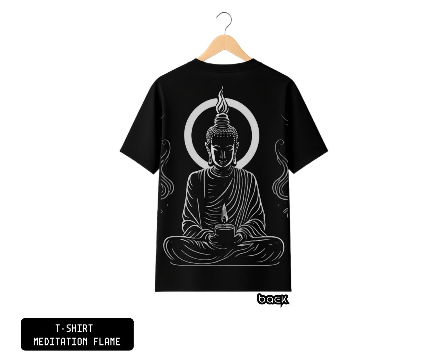 T-SHIRT / PLAYERA MEDITATION FLAME BLACK