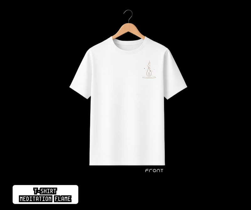 T-SHIRT / PLAYERA MEDITATION FLAME WHITE