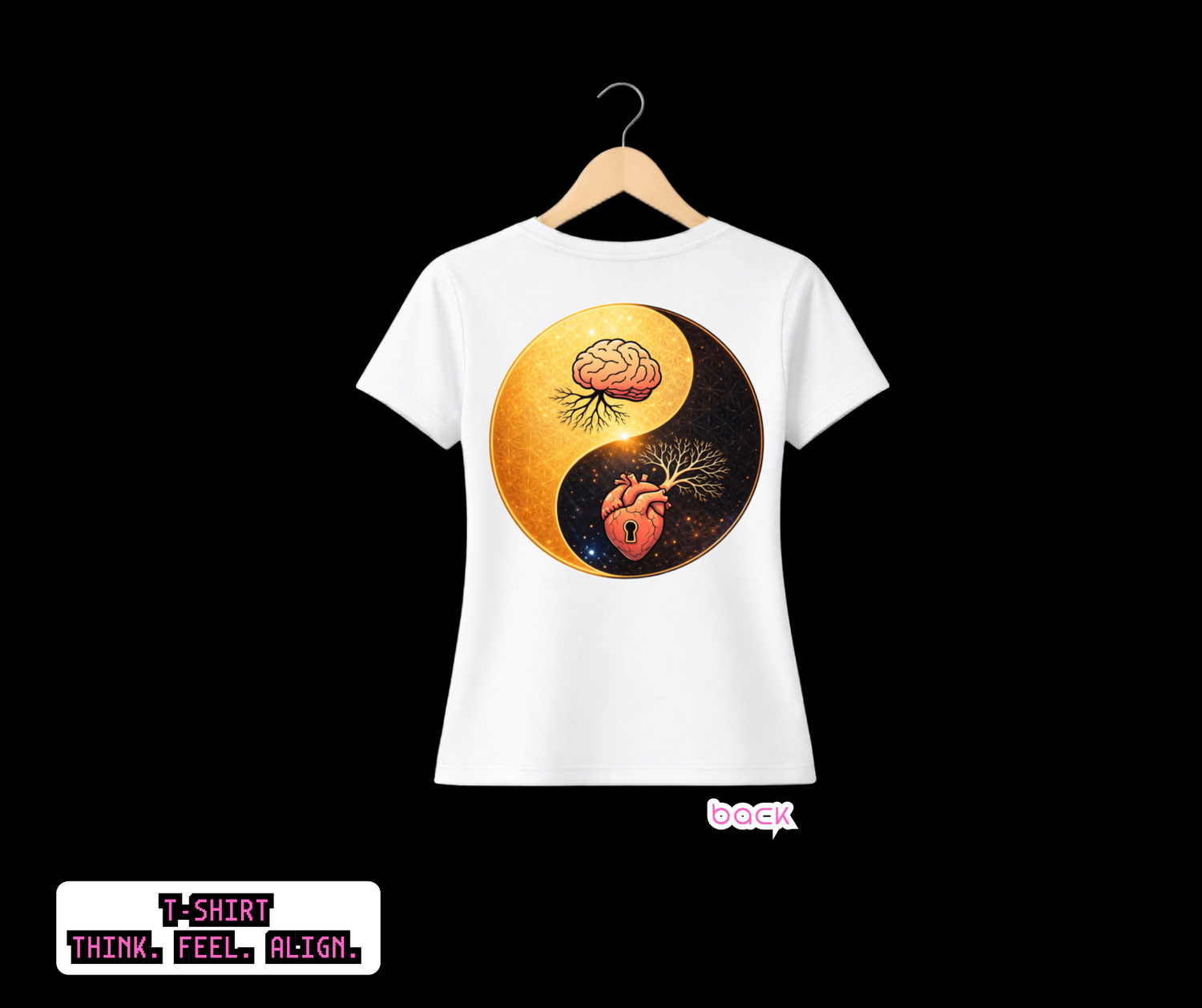 T-SHIRT / PLAYERA THINK. FEEL. ALIGN. WHITE