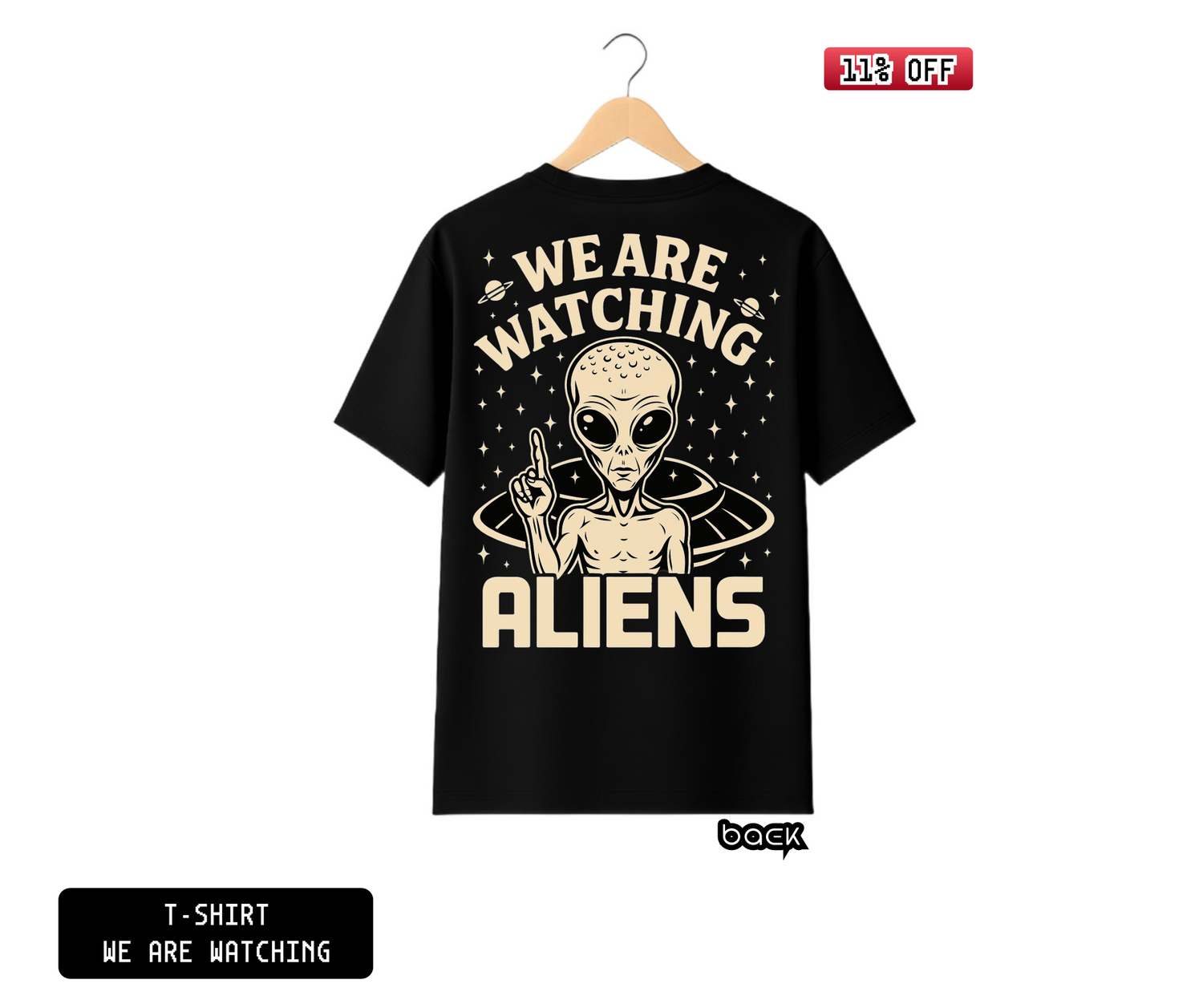 T-SHIRT / PLAYERA ALIEN IS WATCHING BLACK