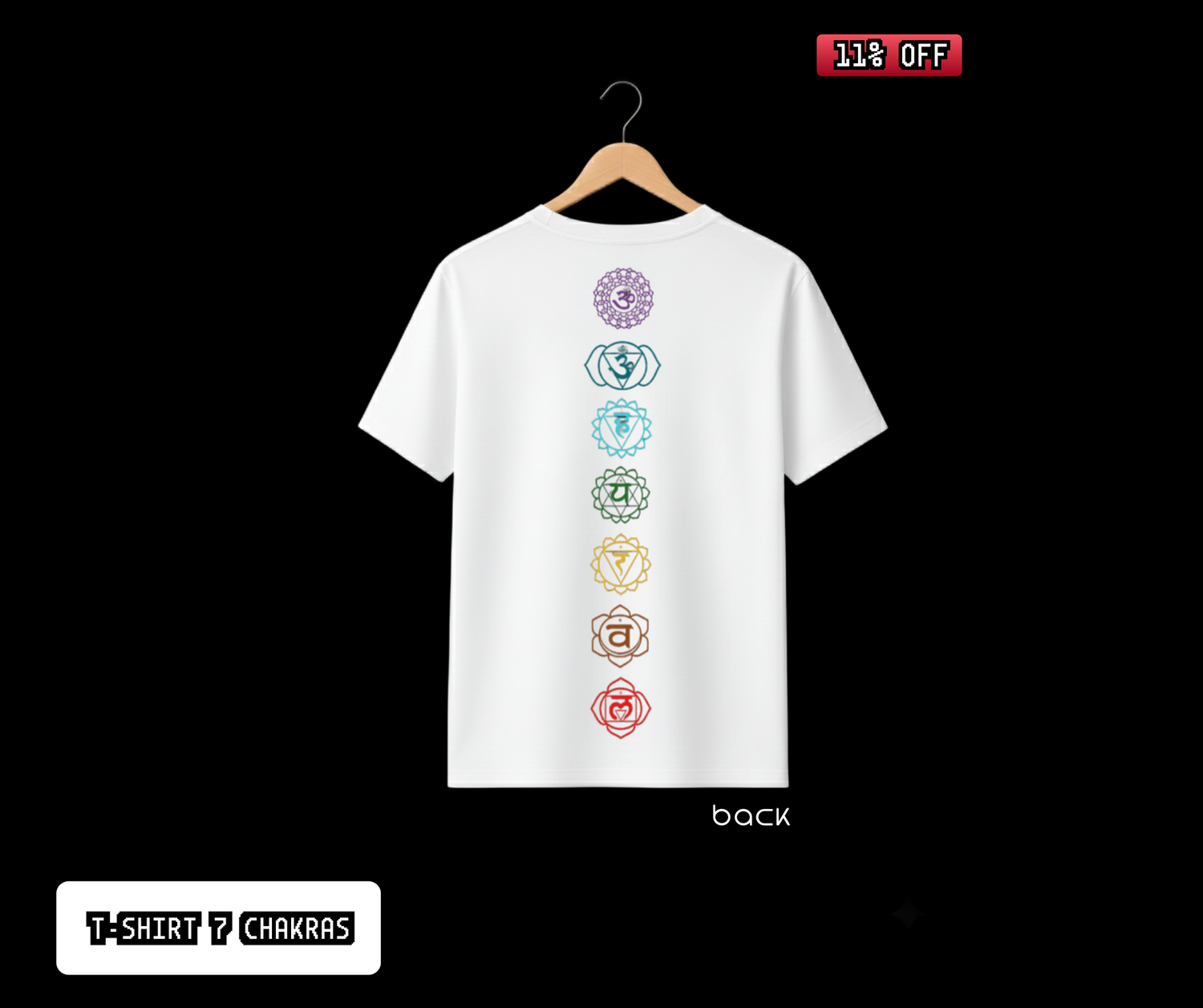 T-SHIRT / PLAYERA 7 CHAKRAS COLOR WHITE
