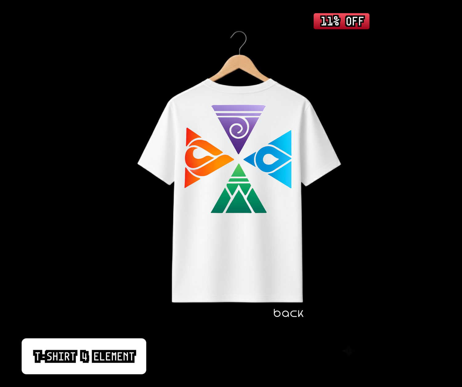 T-SHIRT / PLAYERA 4 ELEMENT FULL COLOR WHITE