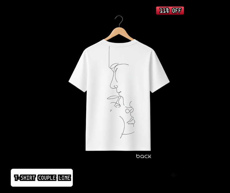 T-SHIRT / PLAYERA COUPLE LINE WHITE