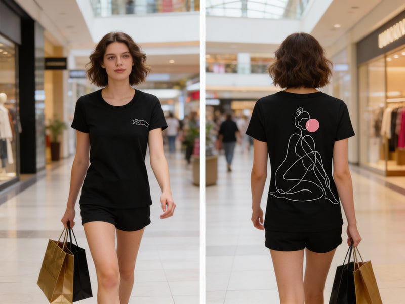 T-SHIRT / PLAYERA SILUET FINE LINE BLACK